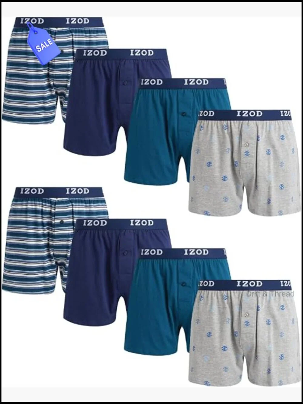 8-Pack Boxers for Men, Soft Knit, Button Fly, Relaxed Fit